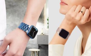 Stainless Steel Metal Chain Strap Black