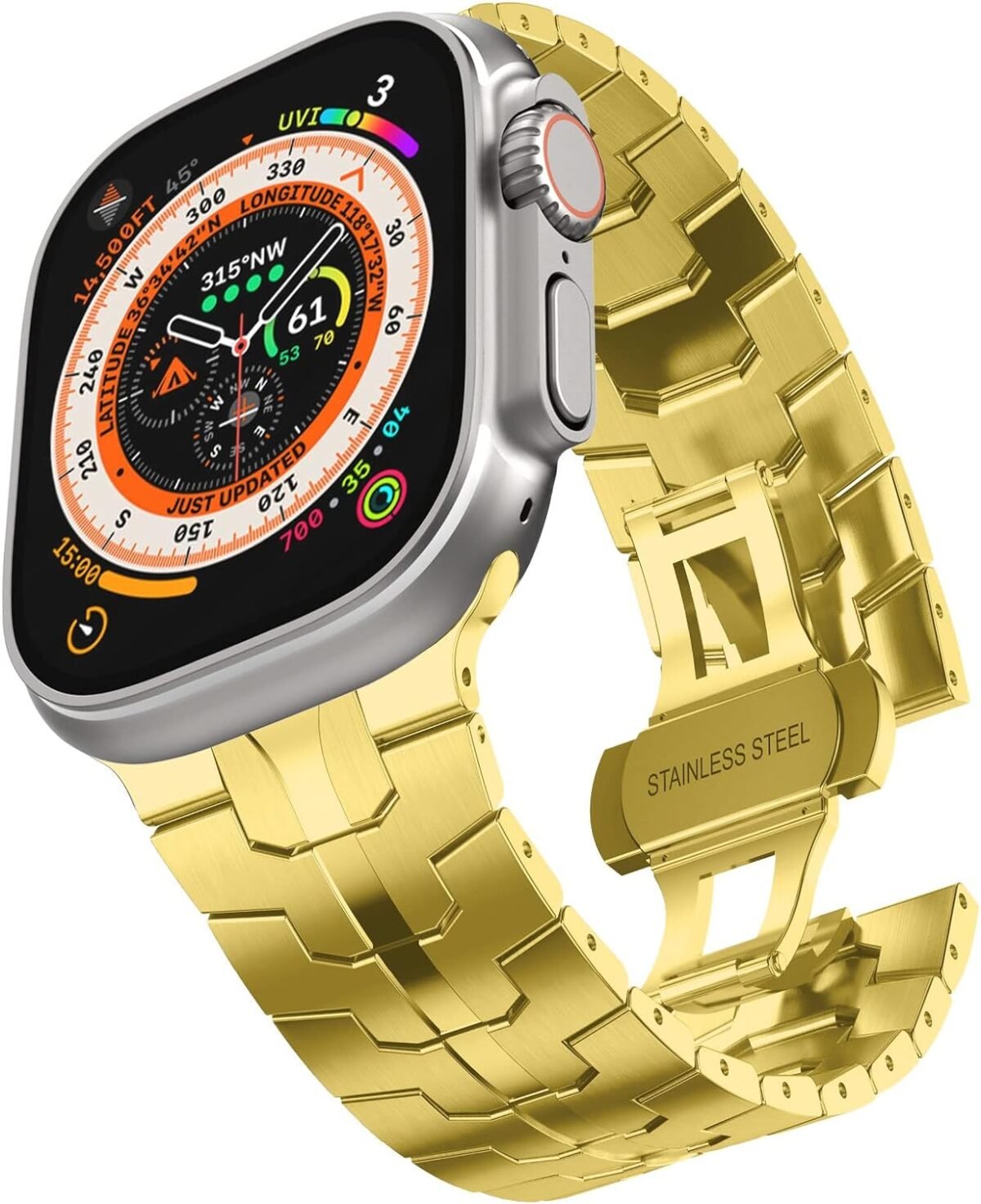 Stainless Steel Titanium Gold Band