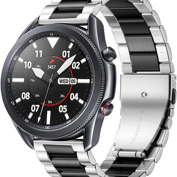 Metal Strap Silver-Black 20mm | 22mm