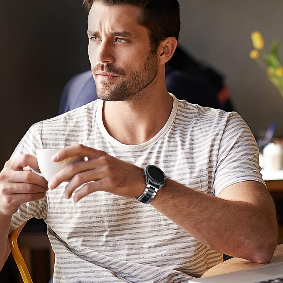 Metal Strap Silver-Black 20mm | 22mm