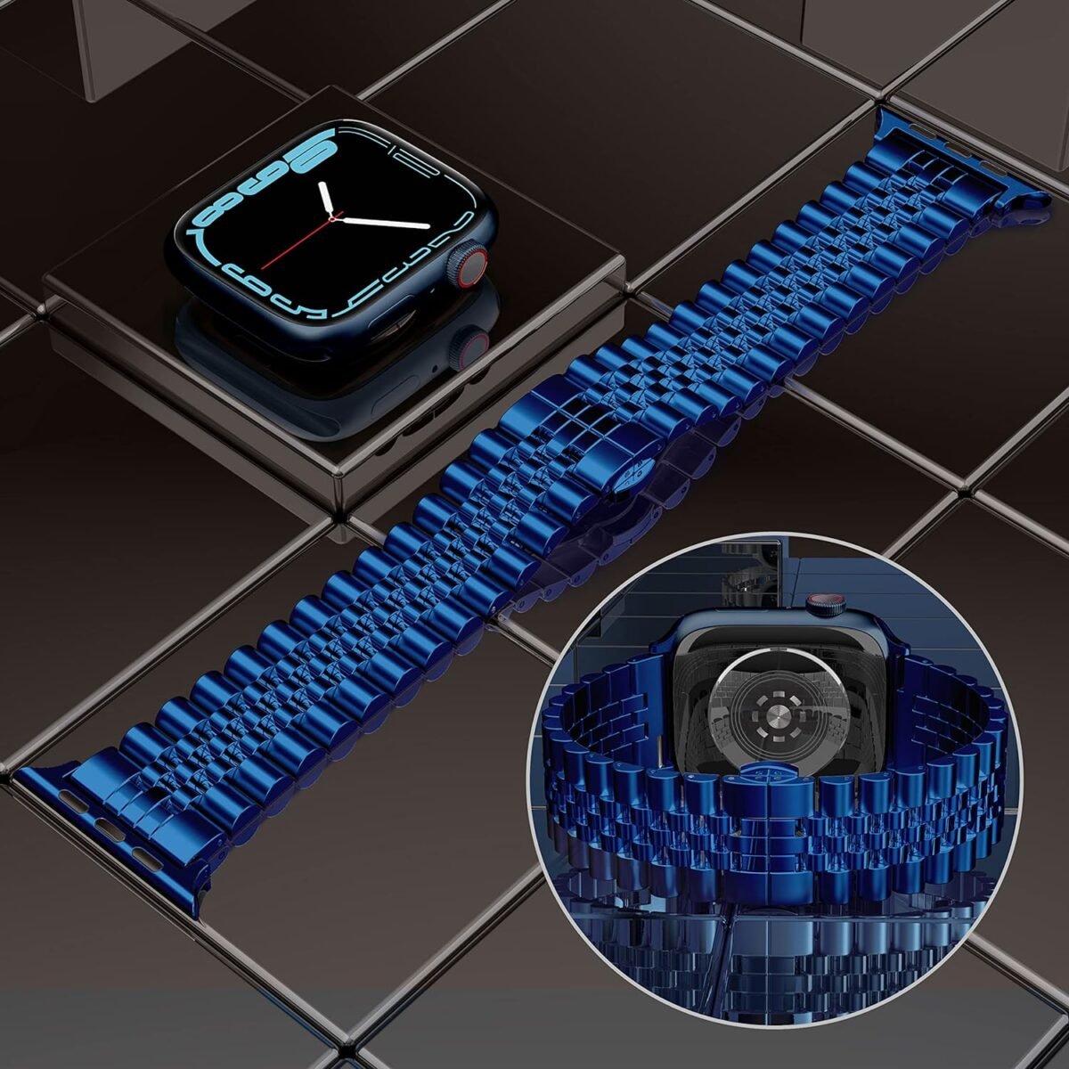 Metal Strap 5-Beads Blue