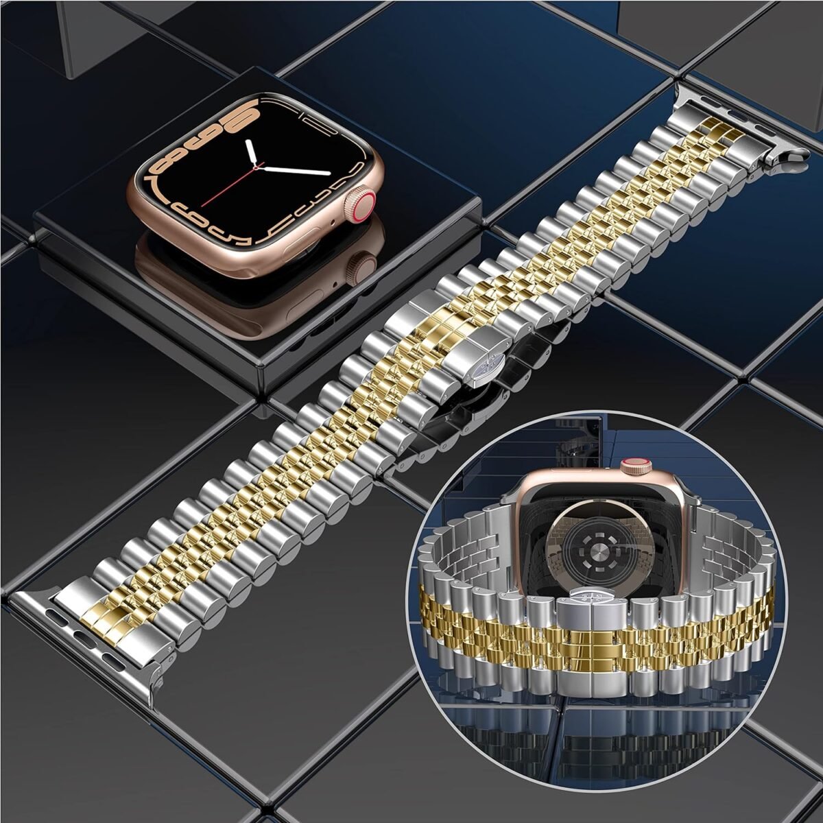 Metal Strap 5-Beads Silver-Gold