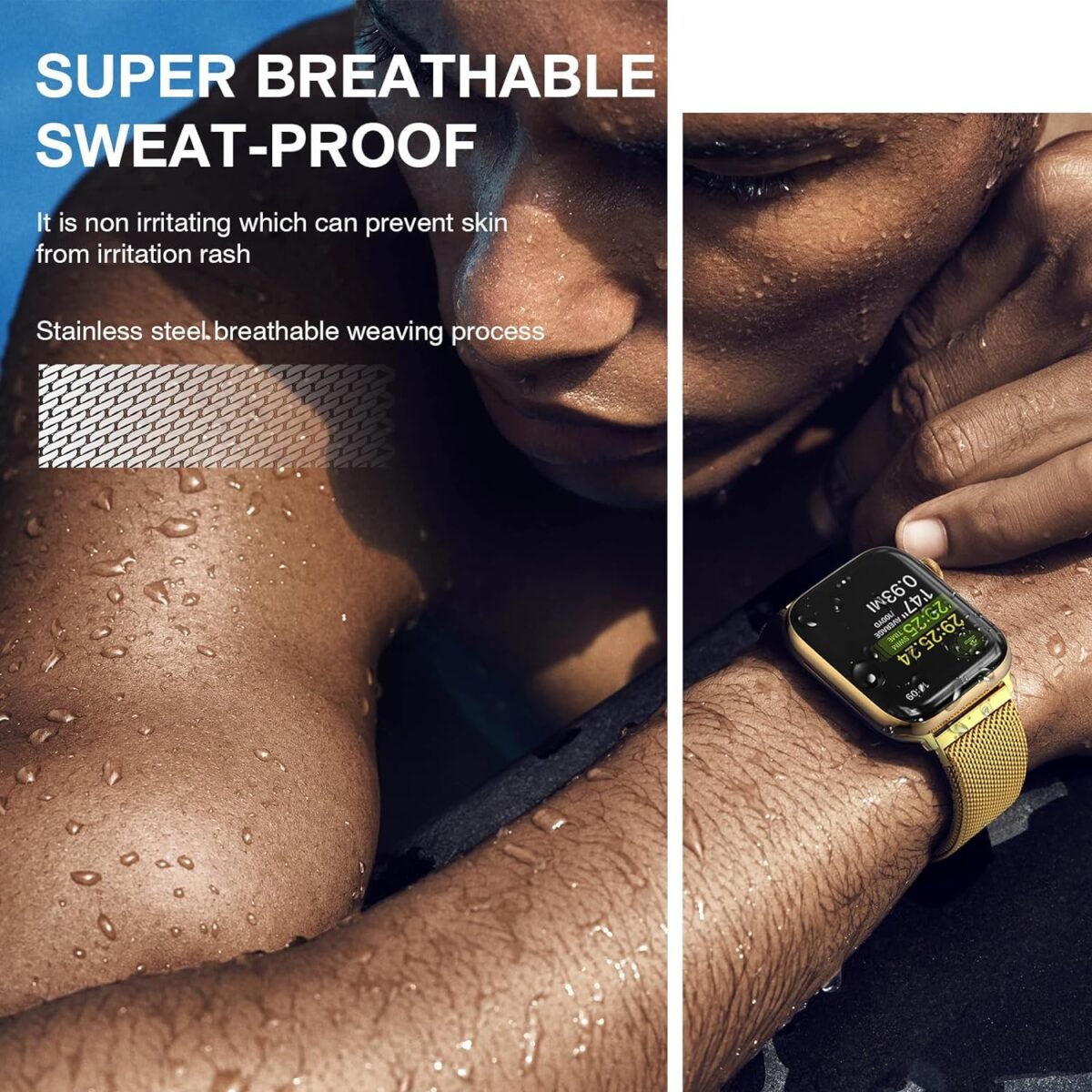 Steel Mesh Loop Magnetic Gold Band