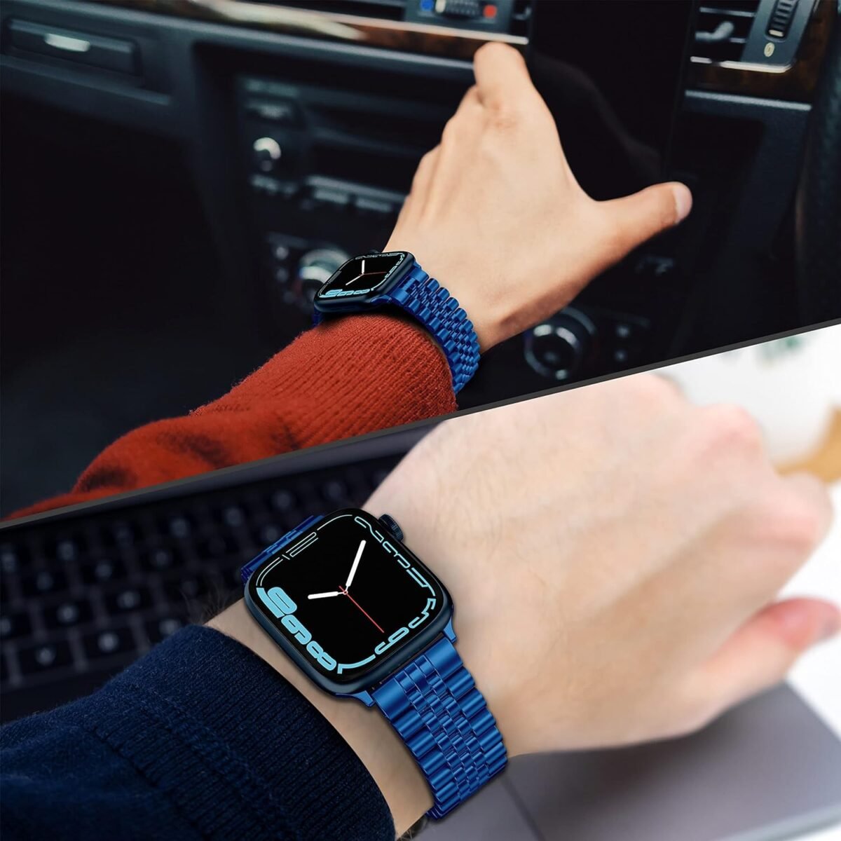 Metal Strap 5-Beads Blue