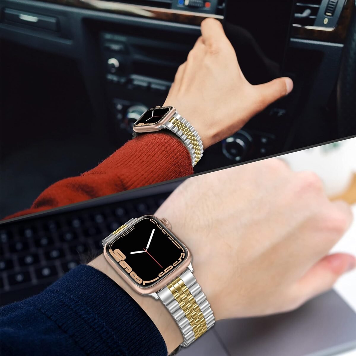 Metal Strap 5-Beads Silver-Gold